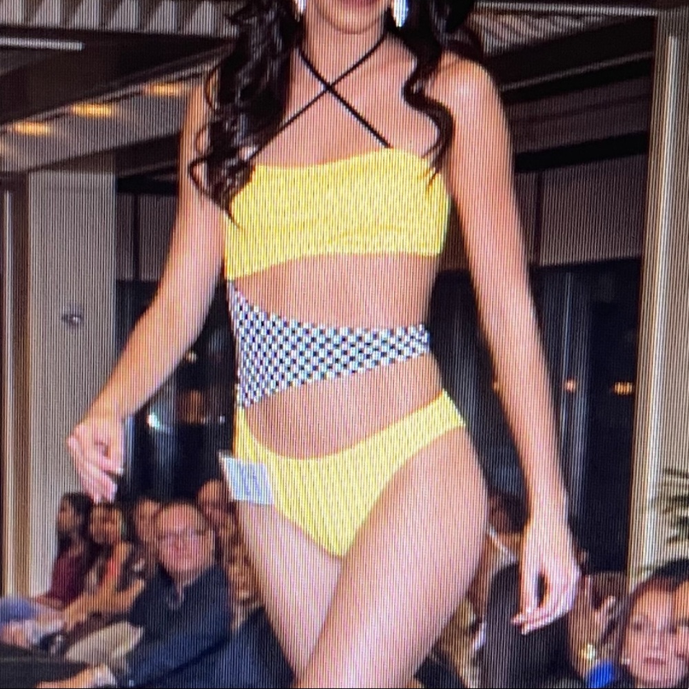 Taxi themed cut swimsuit